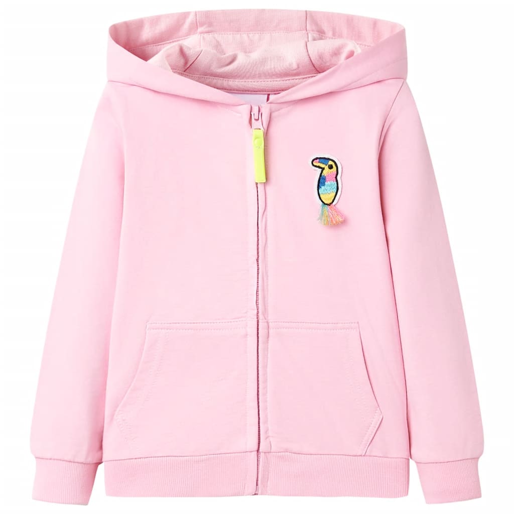 Sweat à capuche pour enfant taille 92 avec fermeture éclair rose - ooo 3,140 (9-10 ans) - number 1.