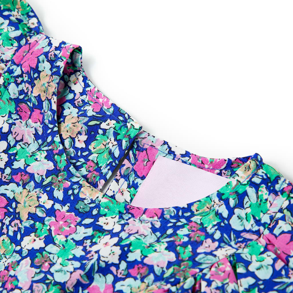 Robe pour enfant taille 92 manches volantées bleu cobalt - 92 (1 5-2 ans) - number 3.