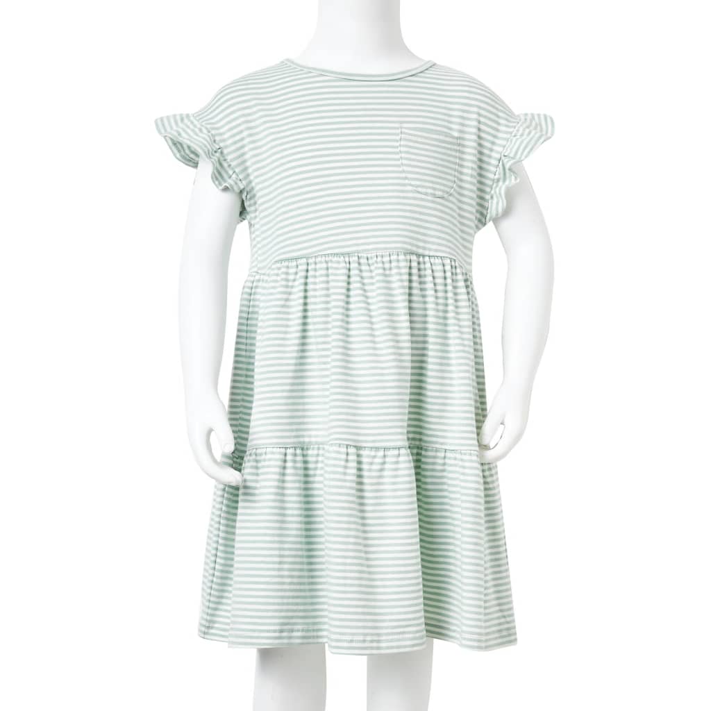 Robe pour enfant taille 92 avec manches à volants vert menthe - 92 (1 5-2 ans) - number 8.