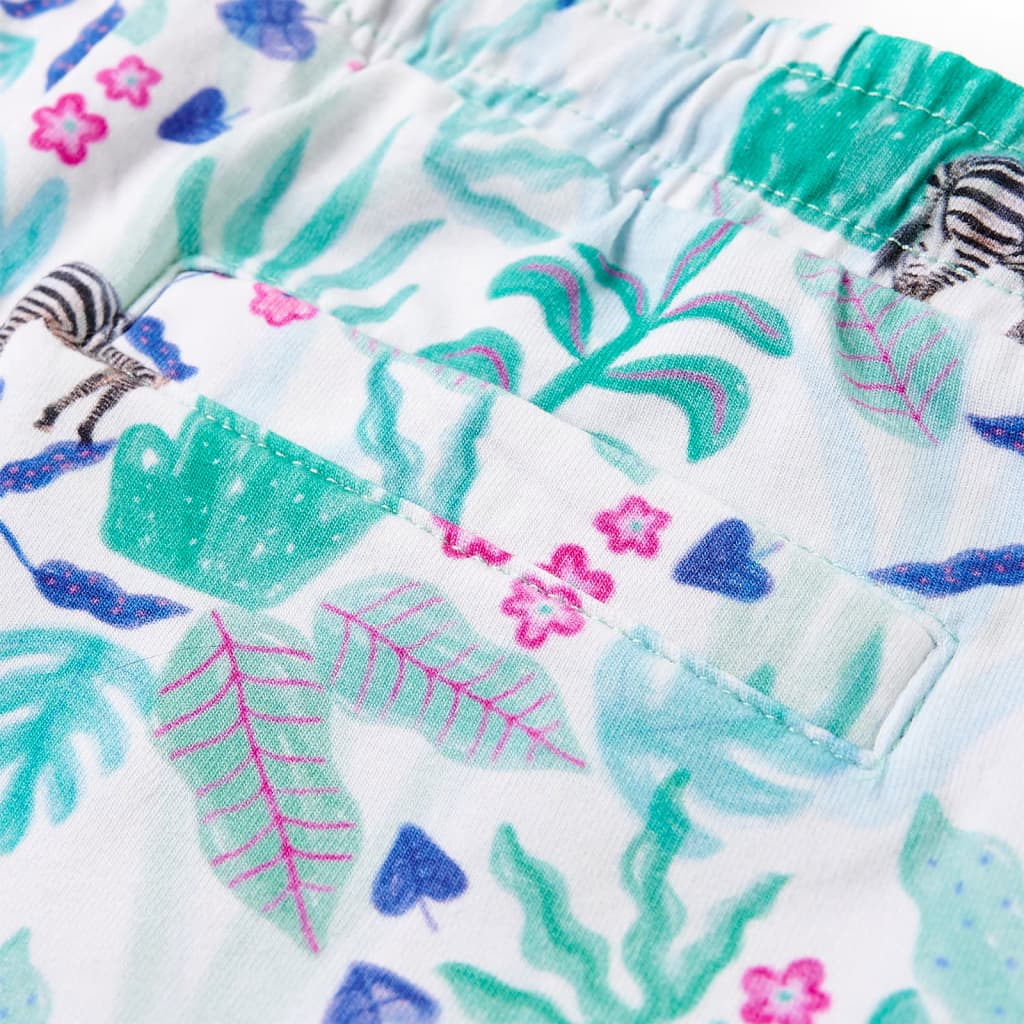 Short pour enfant taille 92 avec ficelle vert menthe foncé - 92 (1 5-2 ans) - number 6.