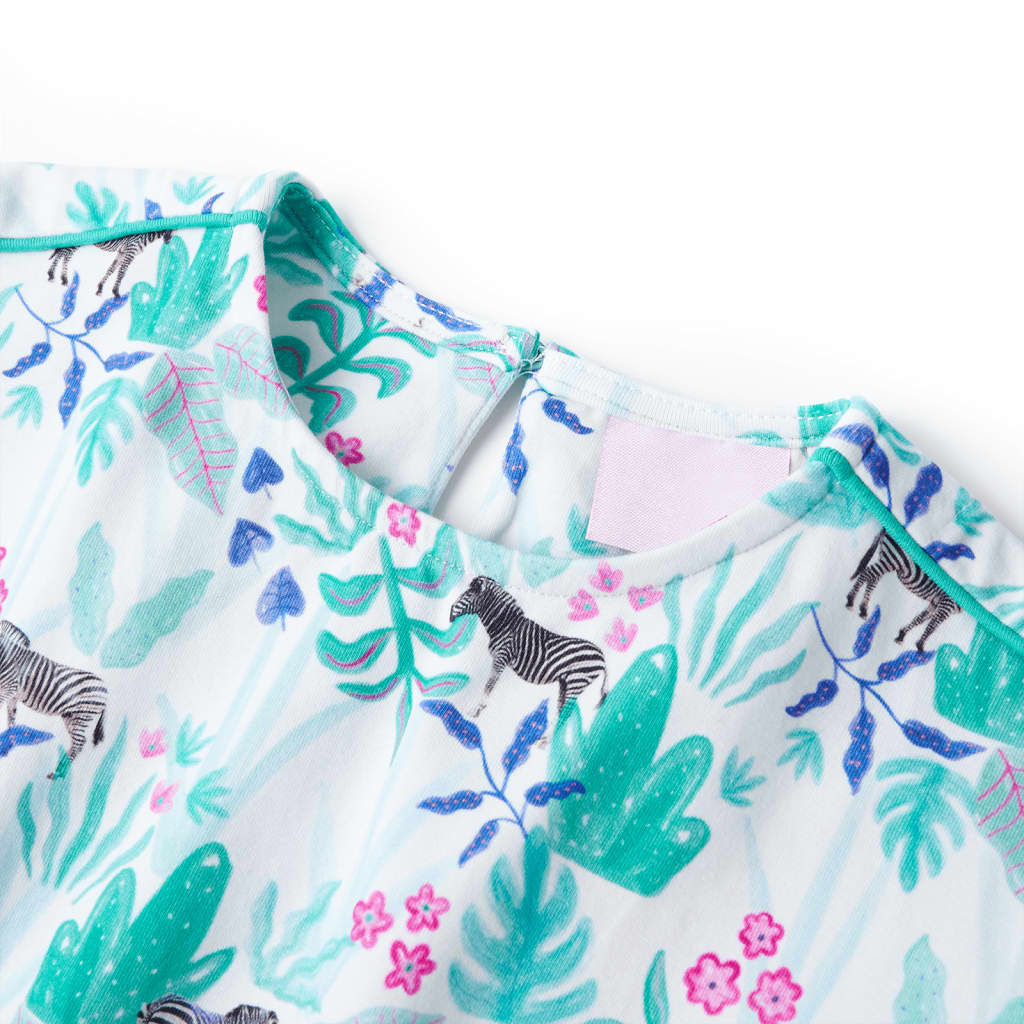 Robe pour enfant taille 92 écru et vert menthe foncé - 92 (1 5-2 ans) - number 3.