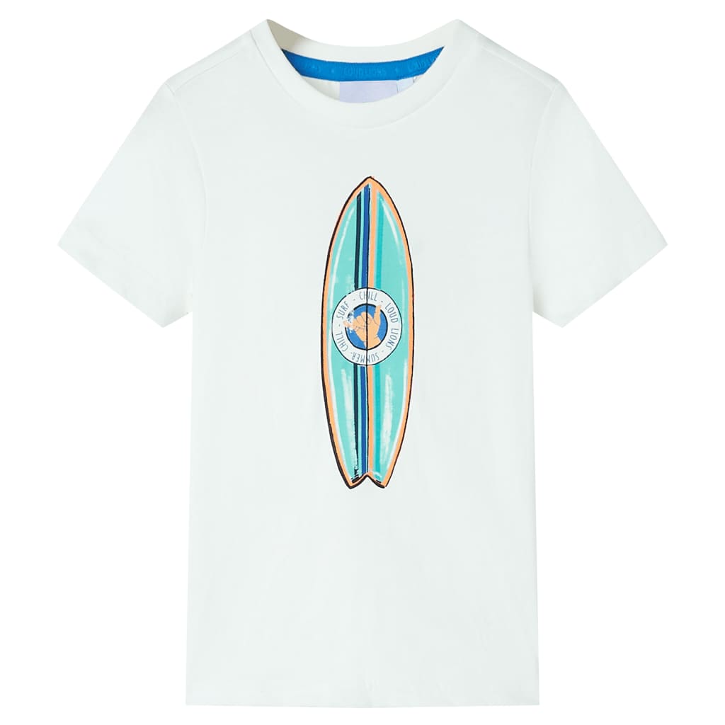 T-shirt manches courtes pour enfant taille 92 écru - aqua, 140 (9-10 ans) - number 1.