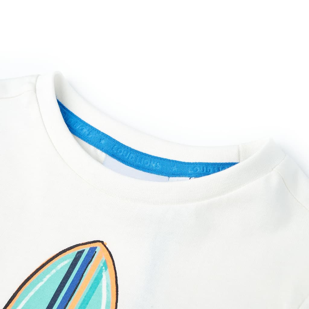 T-shirt manches courtes pour enfant taille 92 écru - aqua, 140 (9-10 ans) - number 3.