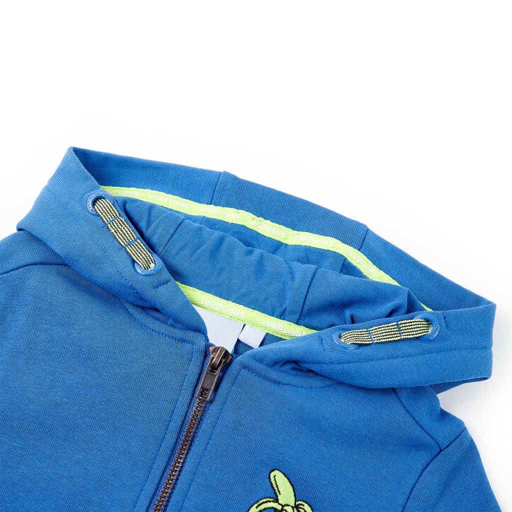 Sweat à capuche pour enfant taille 92 avec zip - bleu, 116 (5-6 ans) - number 3.