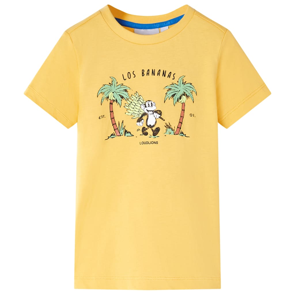T-shirt pour enfant taille 92 jaune ocre clair - kaki, 104 (3-4 ans) - number 1.