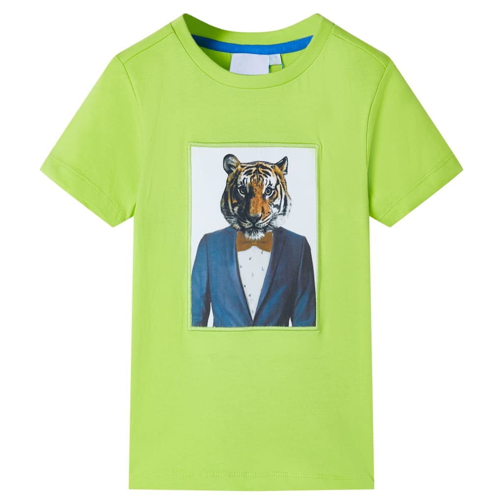 T-shirt à manches courtes pour enfant taille 92 - vert citron, 116 (5-6 ans) - number 1.