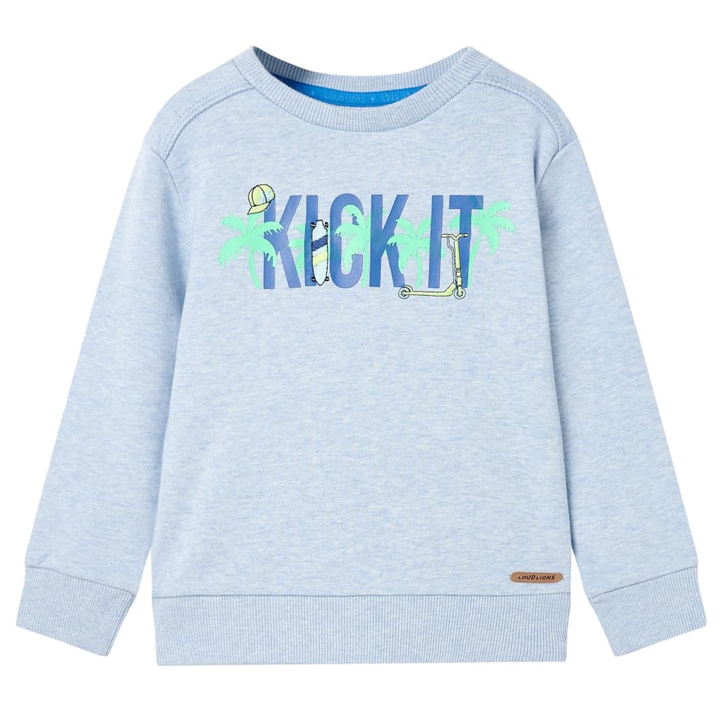 Sweat-shirt pour enfant taille 92 bleu chiné - bleu, 92 (1 5-2 ans) - number 1.