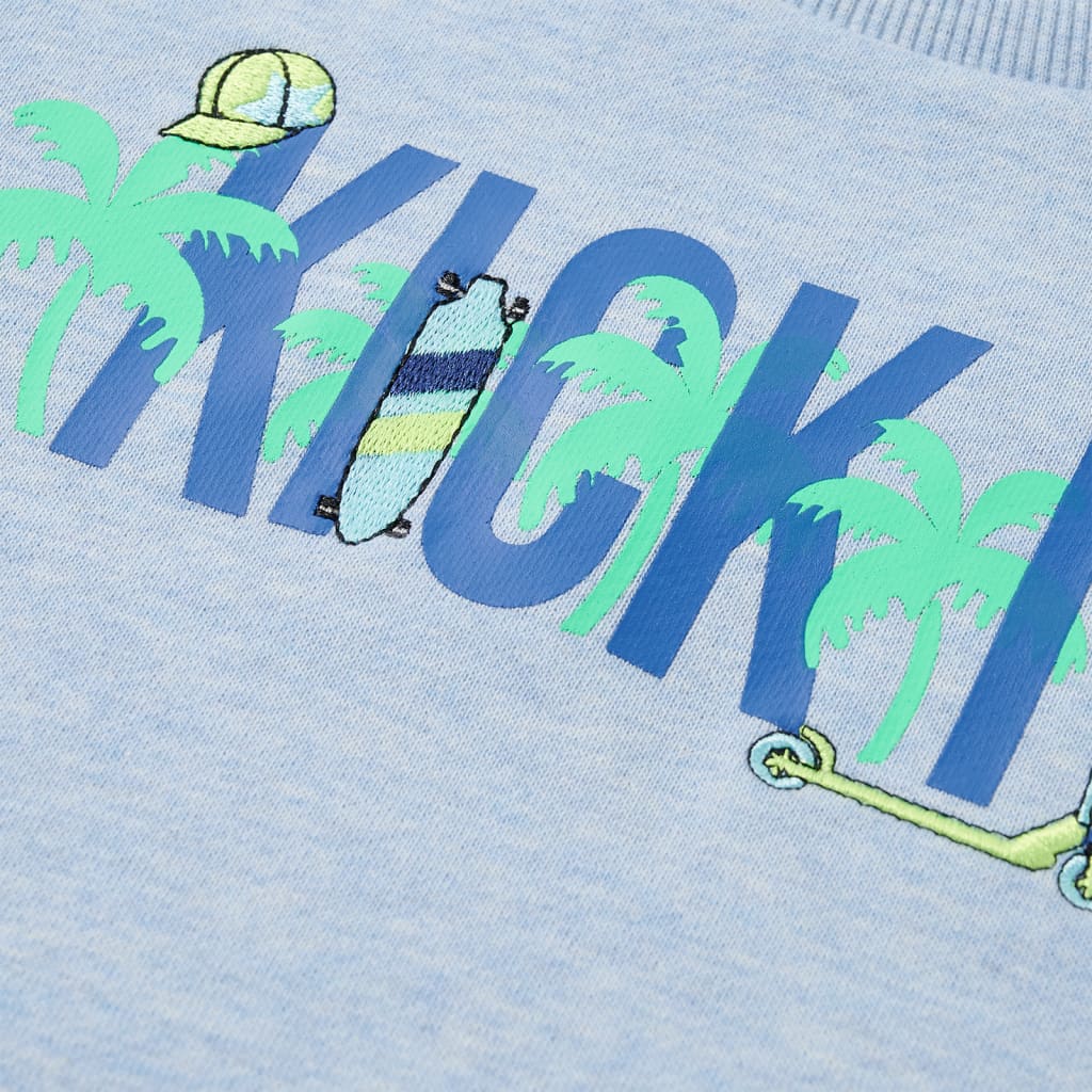 Sweat-shirt pour enfant taille 92 bleu chiné - bleu, 92 (1 5-2 ans) - number 4.