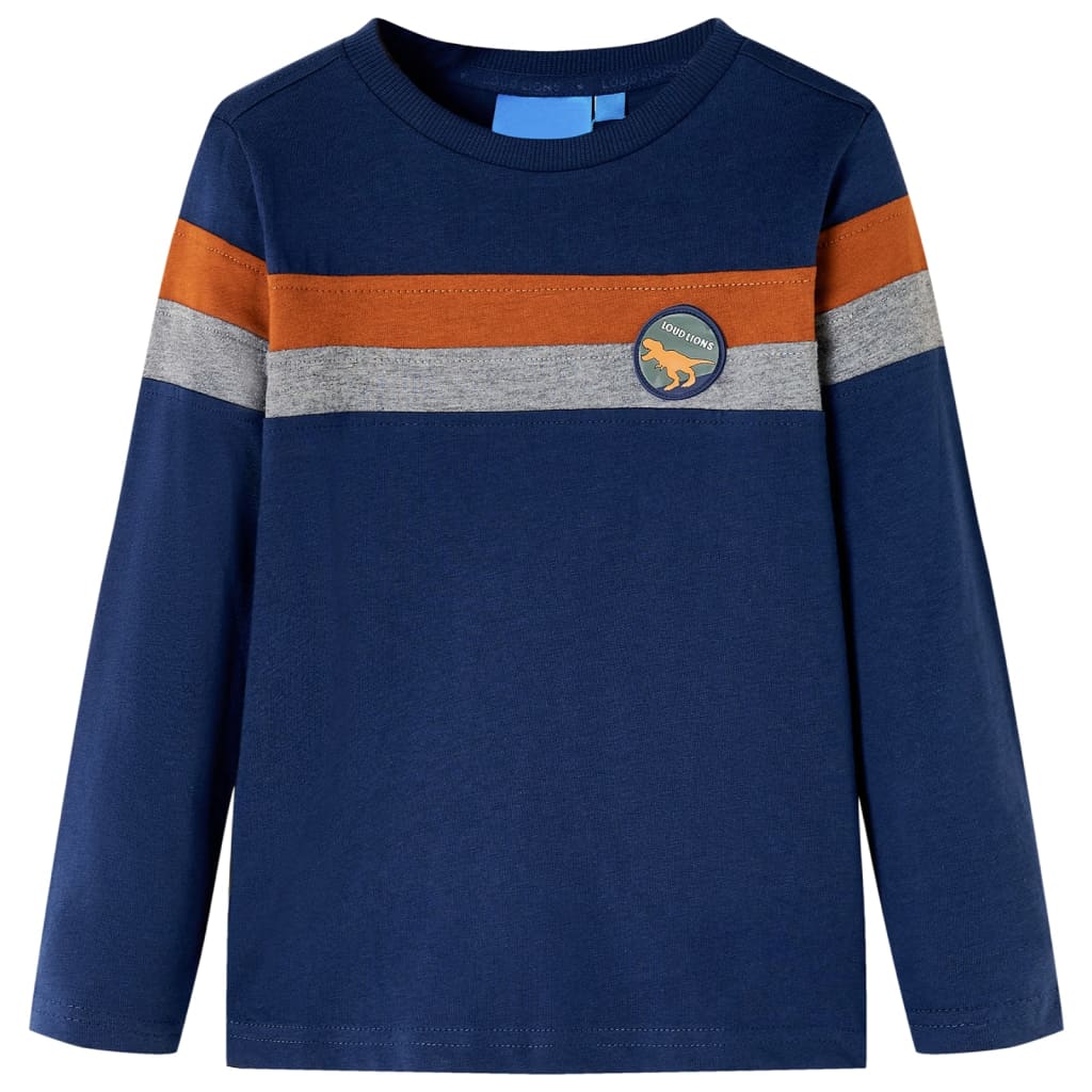 T-shirt manches longues pour enfant taille 92 bleu marine - 92 (1 5-2 ans) - number 1.