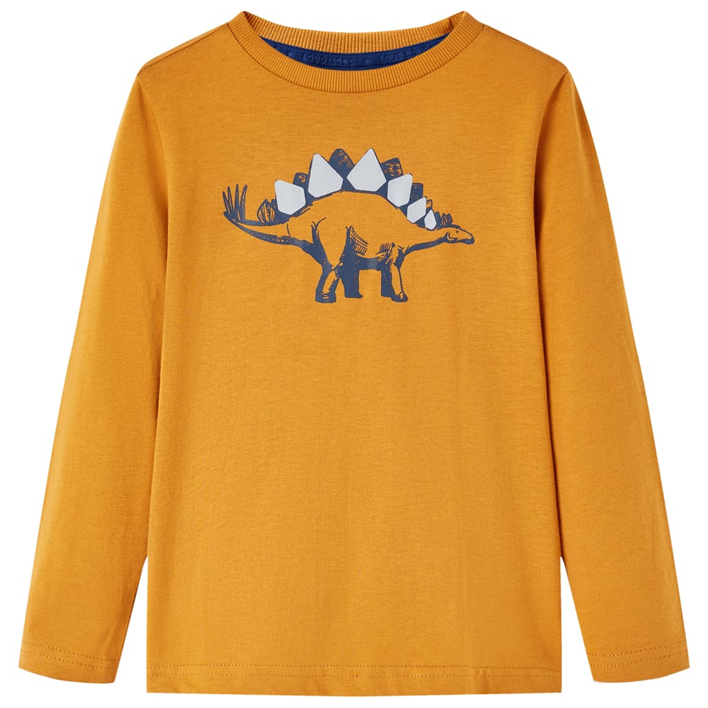 T-shirt manches longues pour enfant taille 92 jaune ocre - ocre, 92 (1 5-2 ans) - number 1.