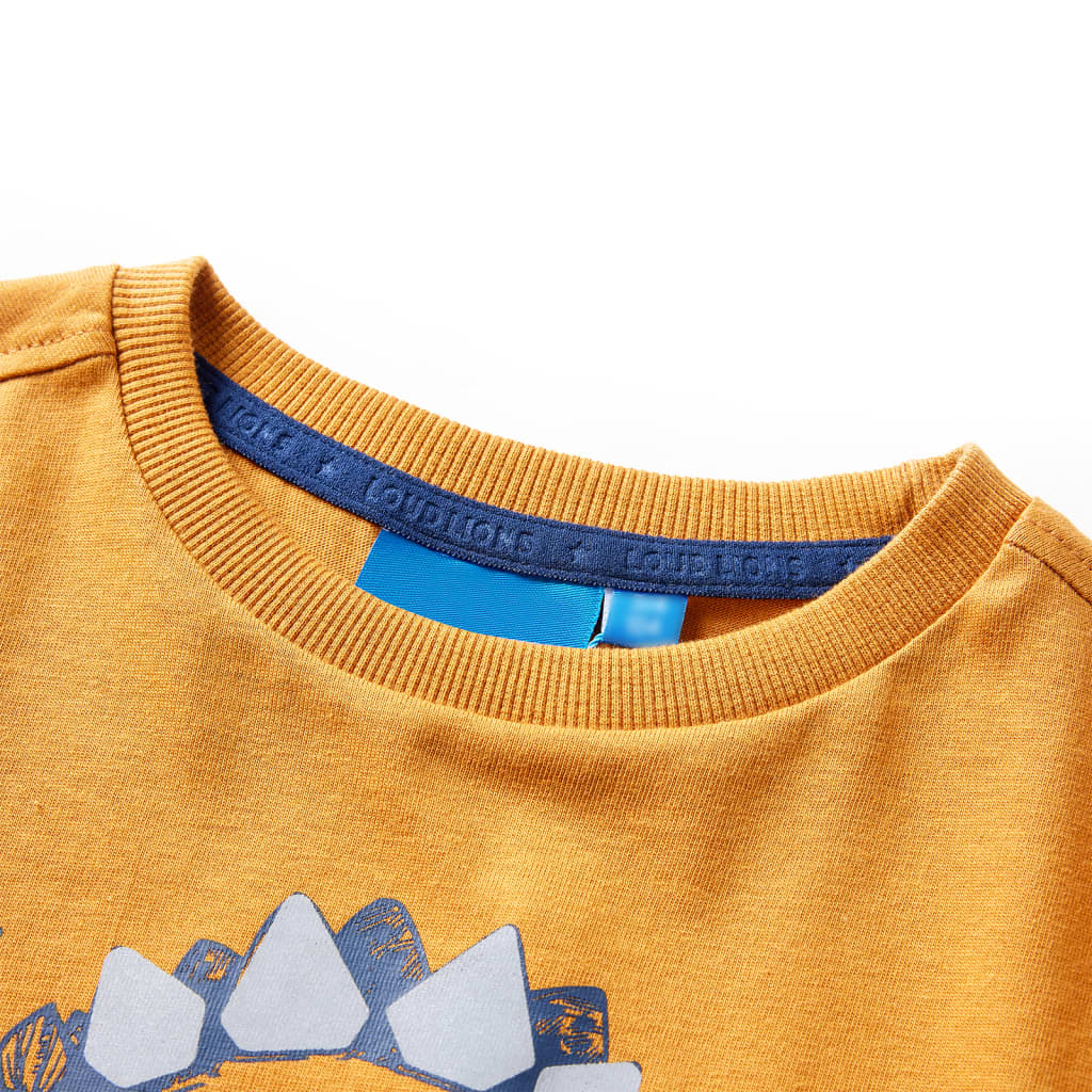 T-shirt manches longues pour enfant taille 92 jaune ocre - ocre, 92 (1 5-2 ans) - number 3.