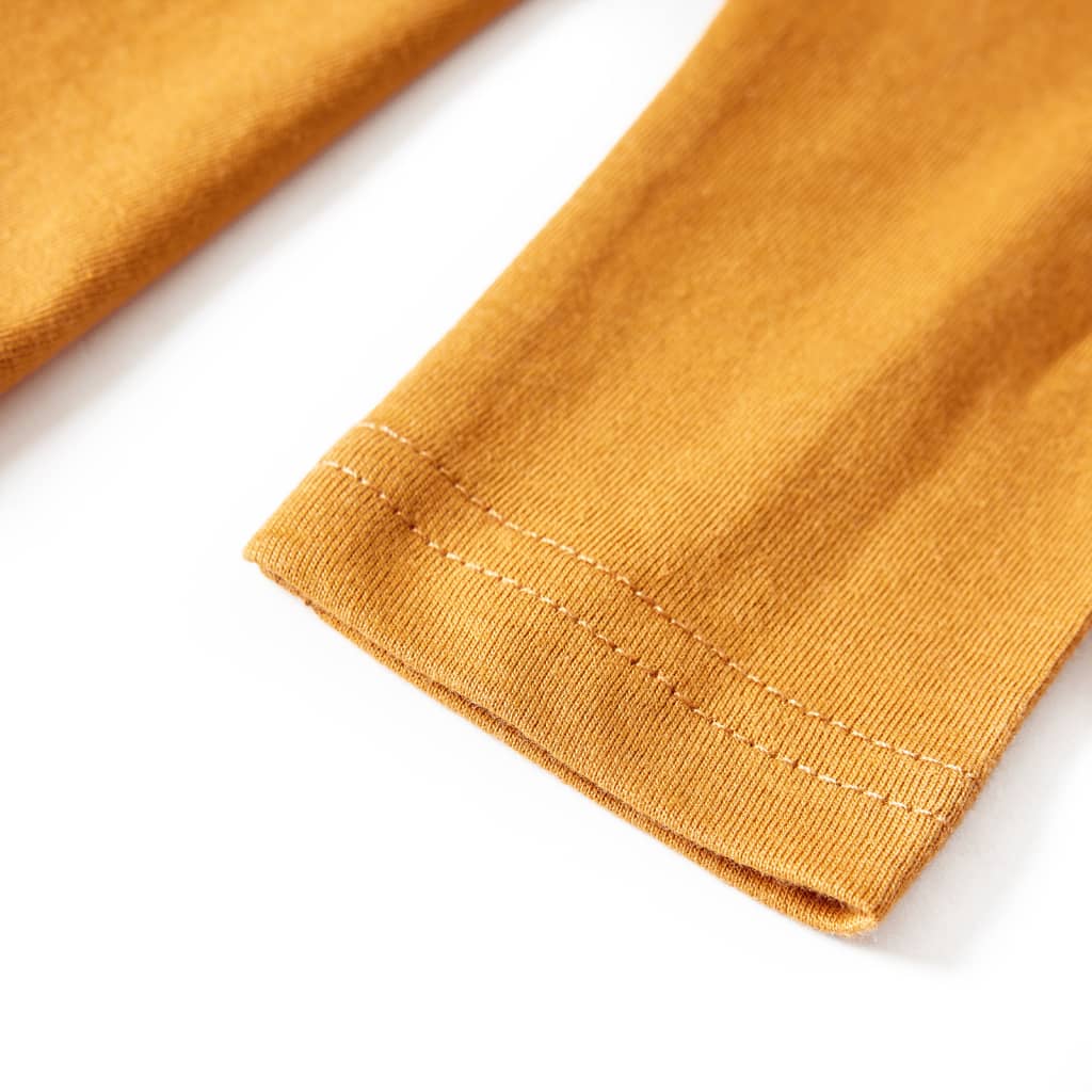 T-shirt manches longues pour enfant taille 92 jaune ocre - ocre, 92 (1 5-2 ans) - number 7.