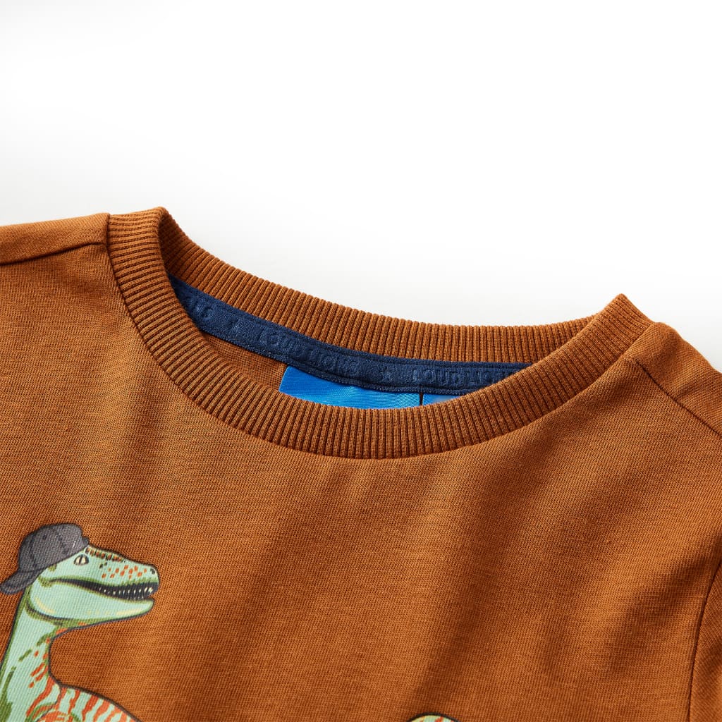 T-shirt à manches longues pour enfant taille 92 - couleur cognac, 92 (1 5-2 ans) - number 3.