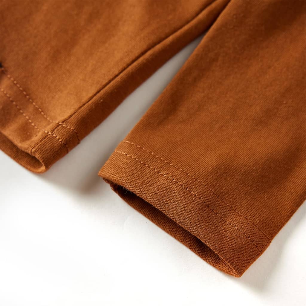 T-shirt à manches longues pour enfant taille 92 - couleur cognac, 92 (1 5-2 ans) - number 7.