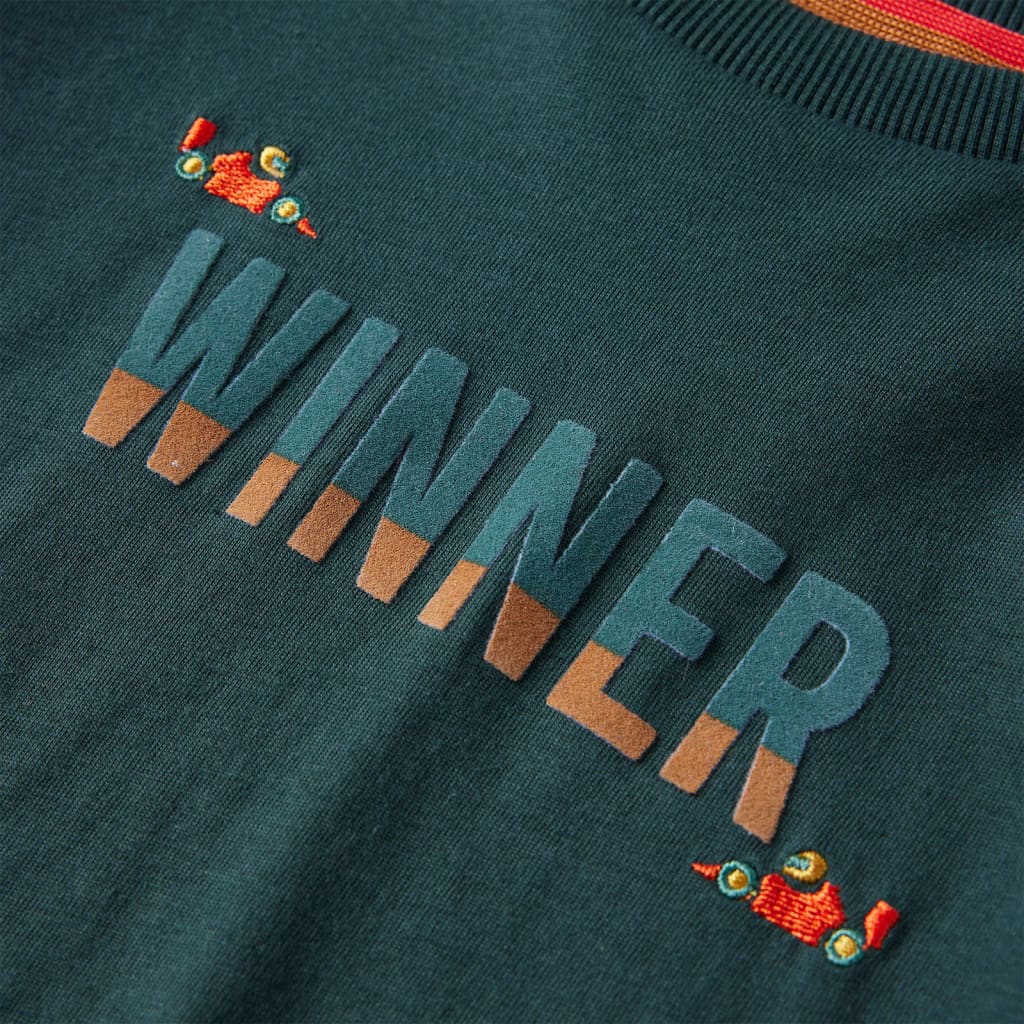 T-shirt à manches longues pour enfant taille 92 - vert foncé, 92 (1 5-2 ans) - number 4.