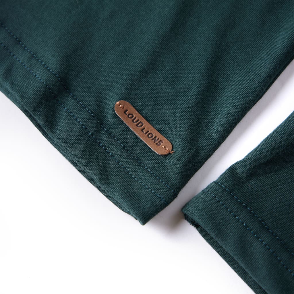 T-shirt à manches longues pour enfant taille 92 - vert foncé, 92 (1 5-2 ans) - number 5.