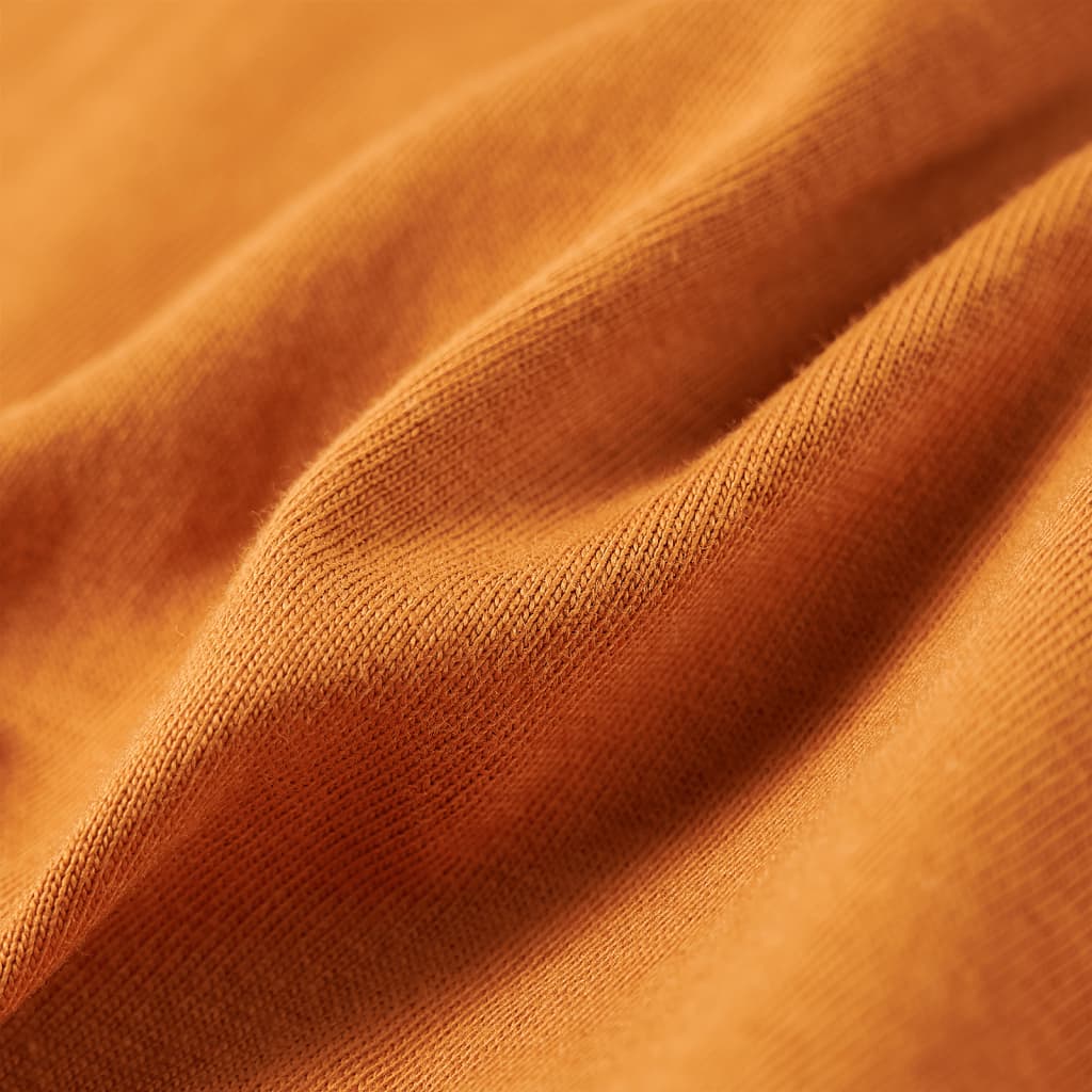 T-shirt manches longues pour enfant taille 92 cm jaune ocre - ocre, 92 (1 5-2 ans) - number 7.