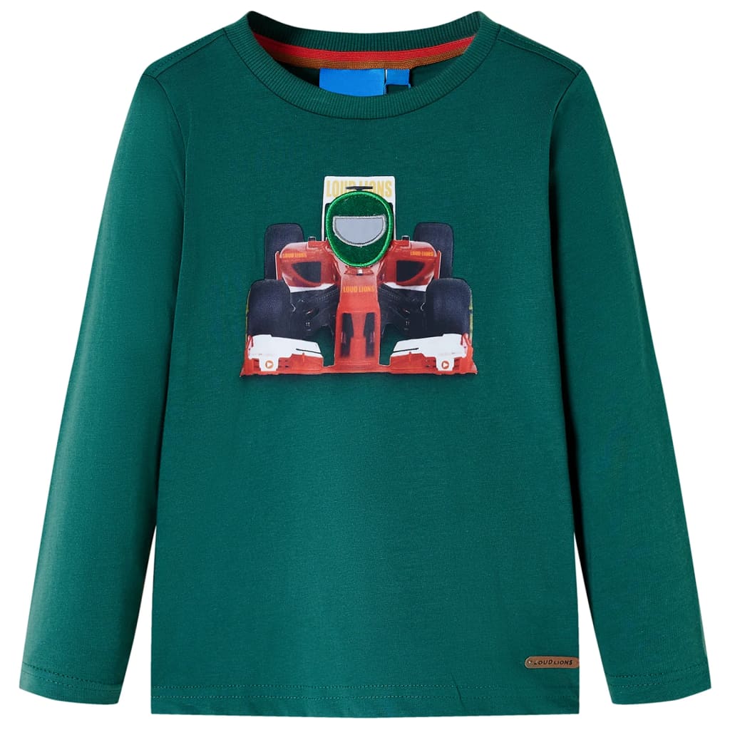 T-shirt à manches longues pour enfant taille 92 cm - vert, 92 (1 5-2 ans) - number 1.