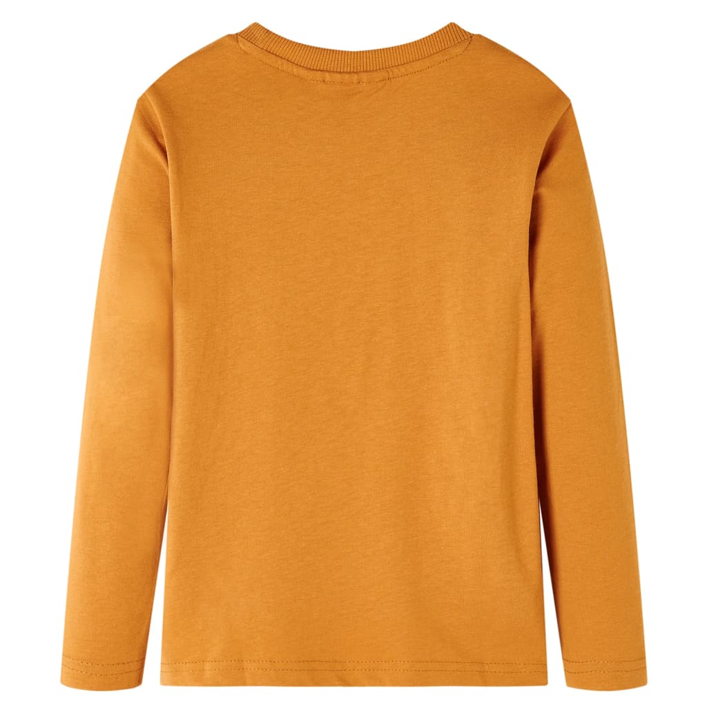 T-shirt manches longues pour enfant taille 92 jaune ocre - ocre, 92 (1 5-2 ans) - number 2.