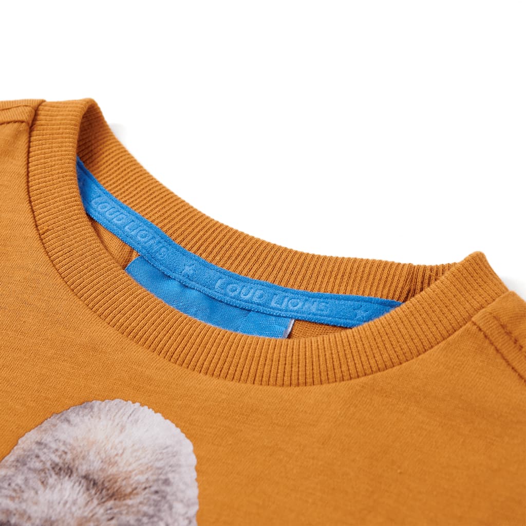 T-shirt manches longues pour enfant taille 92 jaune ocre - ocre, 92 (1 5-2 ans) - number 3.