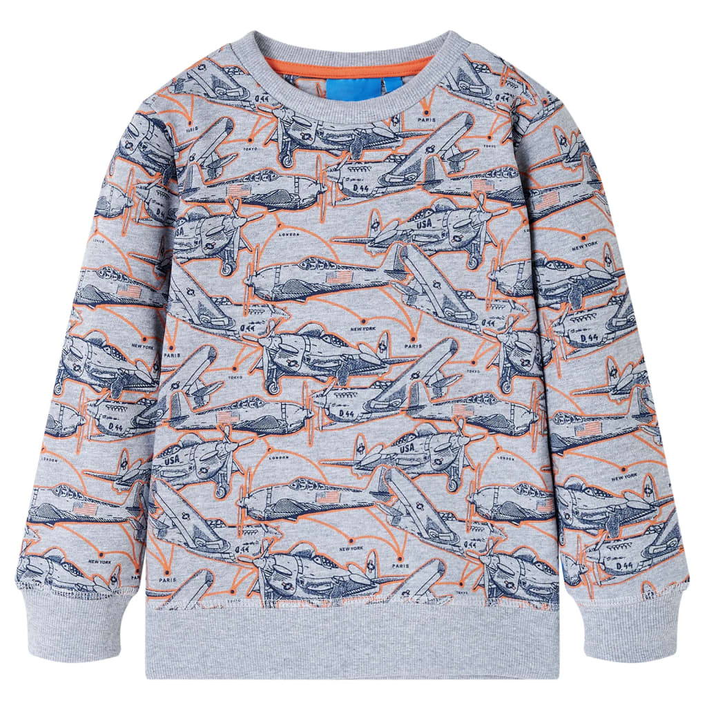 Sweat-shirt pour enfant taille 92 gris chiné - 92 (1 5-2 ans) - number 1.