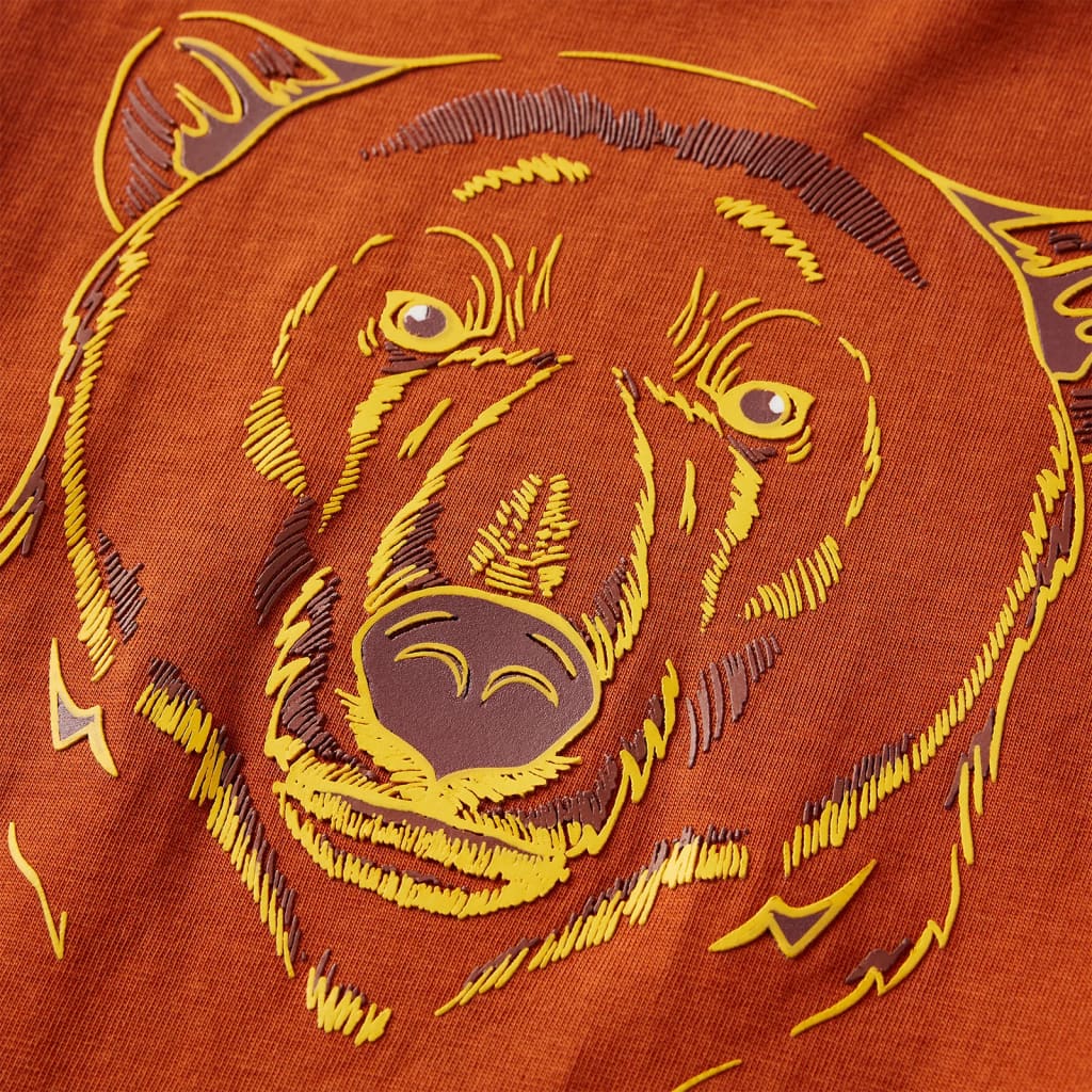 T-shirt à manches longues pour enfant taille 92 - couleur rouille, 92 (1 5-2 ans) - number 4.