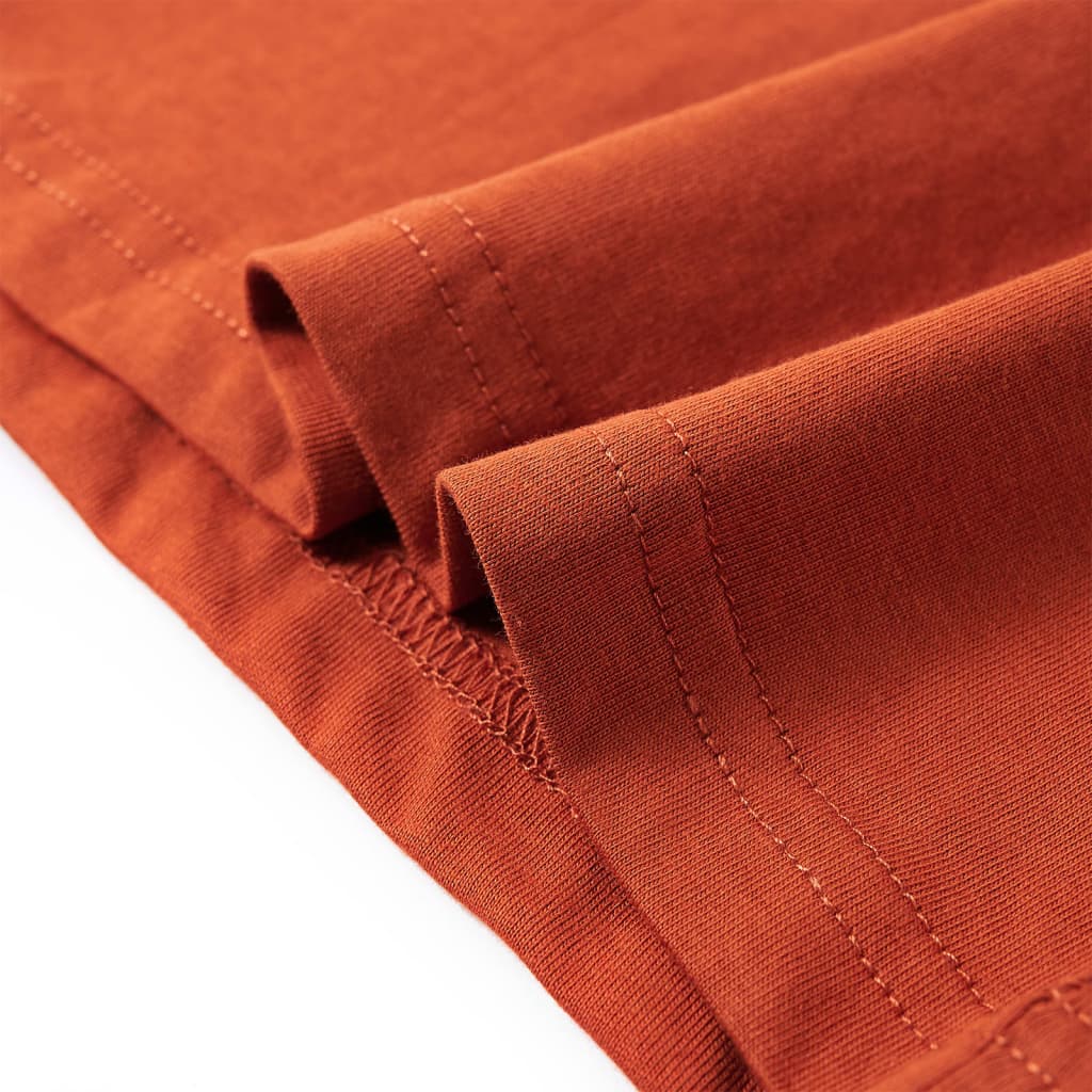 T-shirt à manches longues pour enfant taille 92 - couleur rouille, 92 (1 5-2 ans) - number 6.