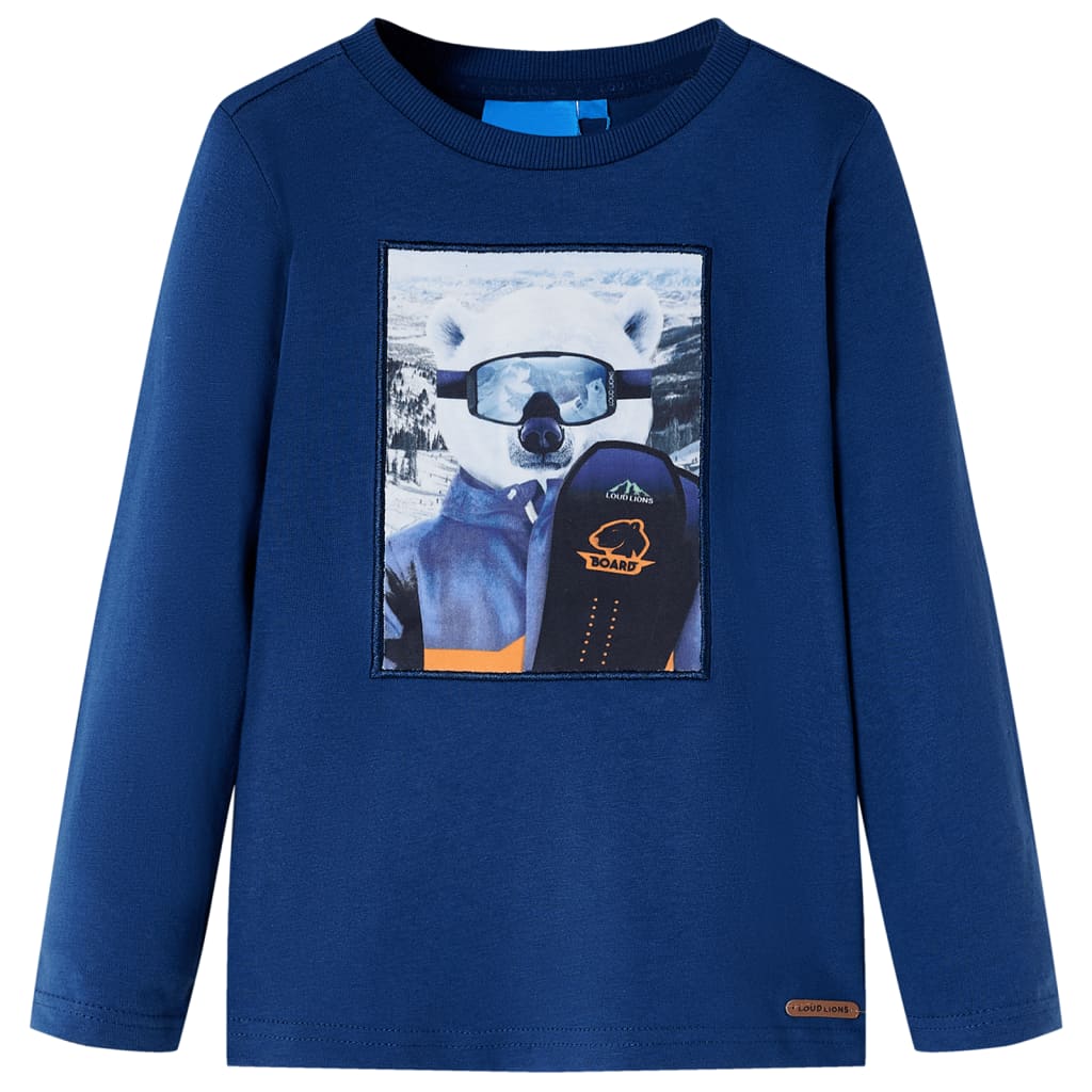 T-shirt à manches longues pour enfant taille 92 bleu jeans - bleu, 92 (1 5-2 ans) - number 1.