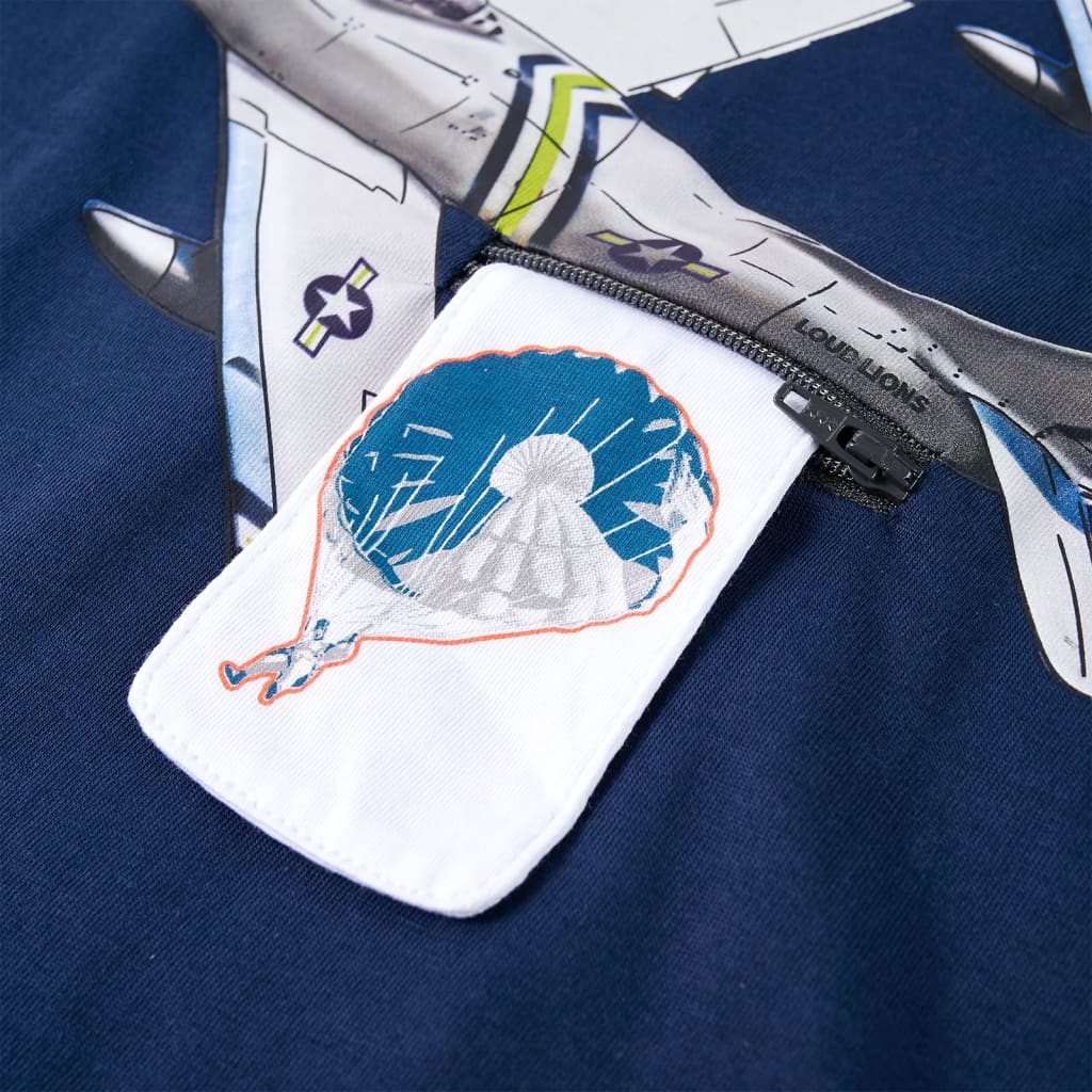 T-shirt manches longues pour enfant taille 92 - bleu marine, 92 (1 5-2 ans) - number 5.