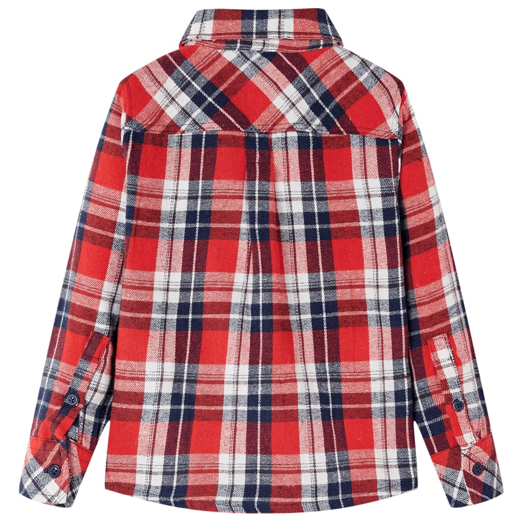 Chemise à carreaux pour enfant rouge et bleu marine taille 92 - 92 (1 5-2 ans) - number 2.
