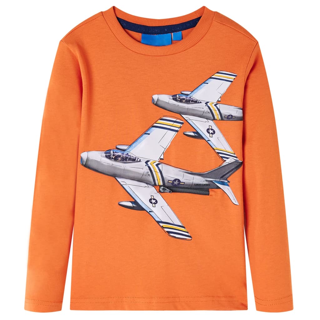 T-shirt à manches longues pour enfant taille 92 cm - orange, 92 (1 5-2 ans) - number 1.