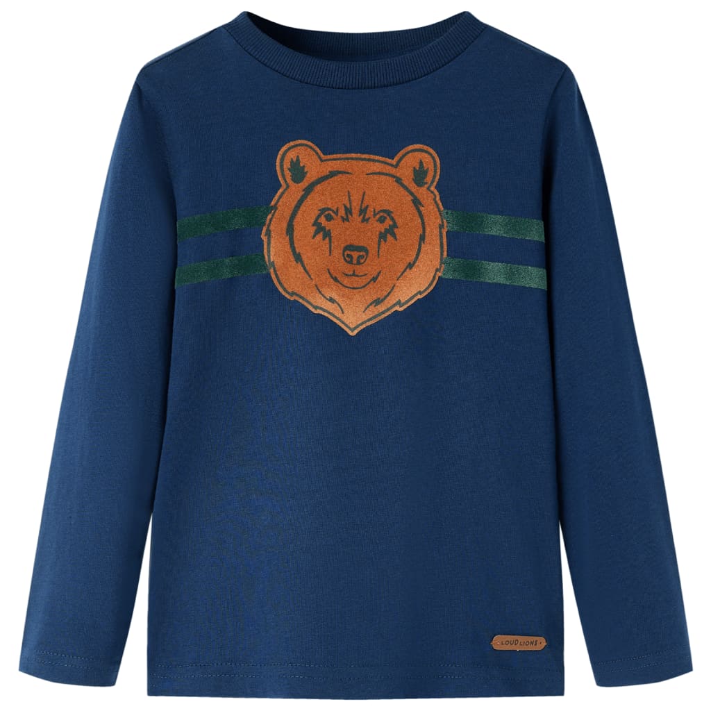 T-shirt manches longues pour enfant taille 92 - bleu marine, 92 (1 5-2 ans) - number 1.