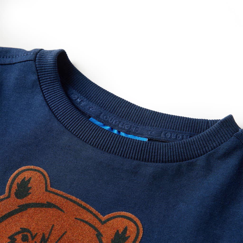 T-shirt manches longues pour enfant taille 92 - bleu marine, 92 (1 5-2 ans) - number 3.