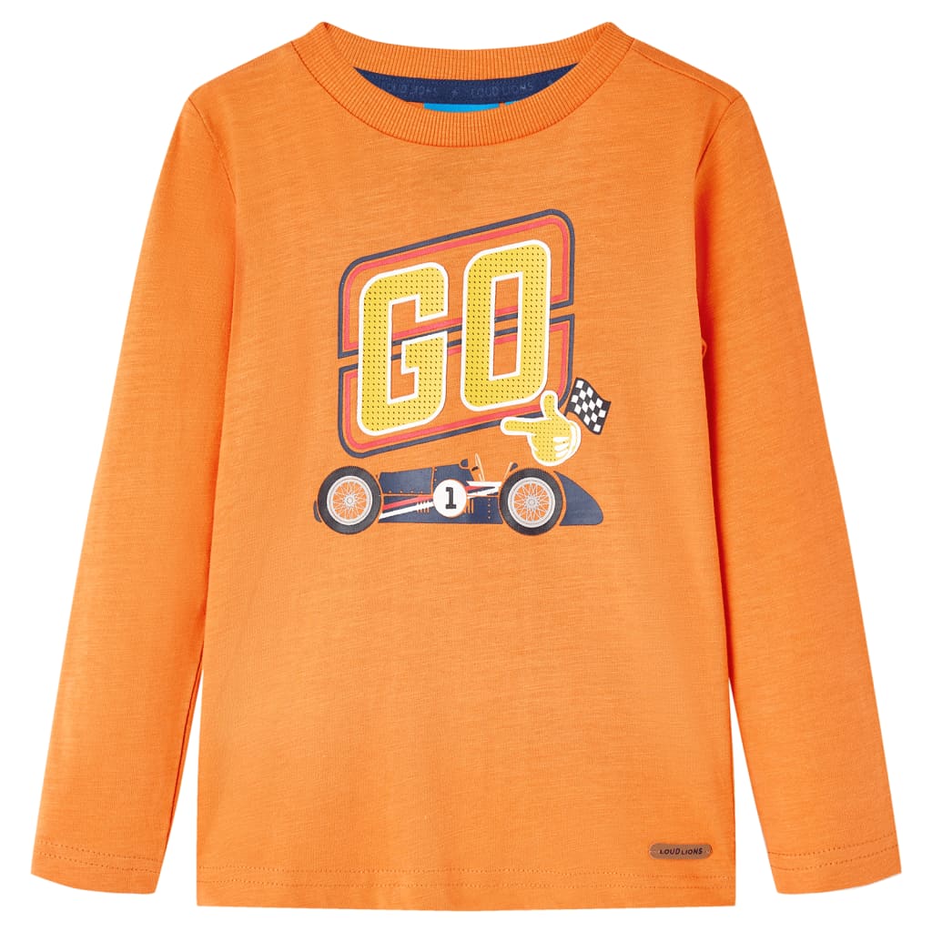 T-shirt à manches longues pour enfant taille 92 cm - orange, 92 (1 5-2 ans) - number 1.