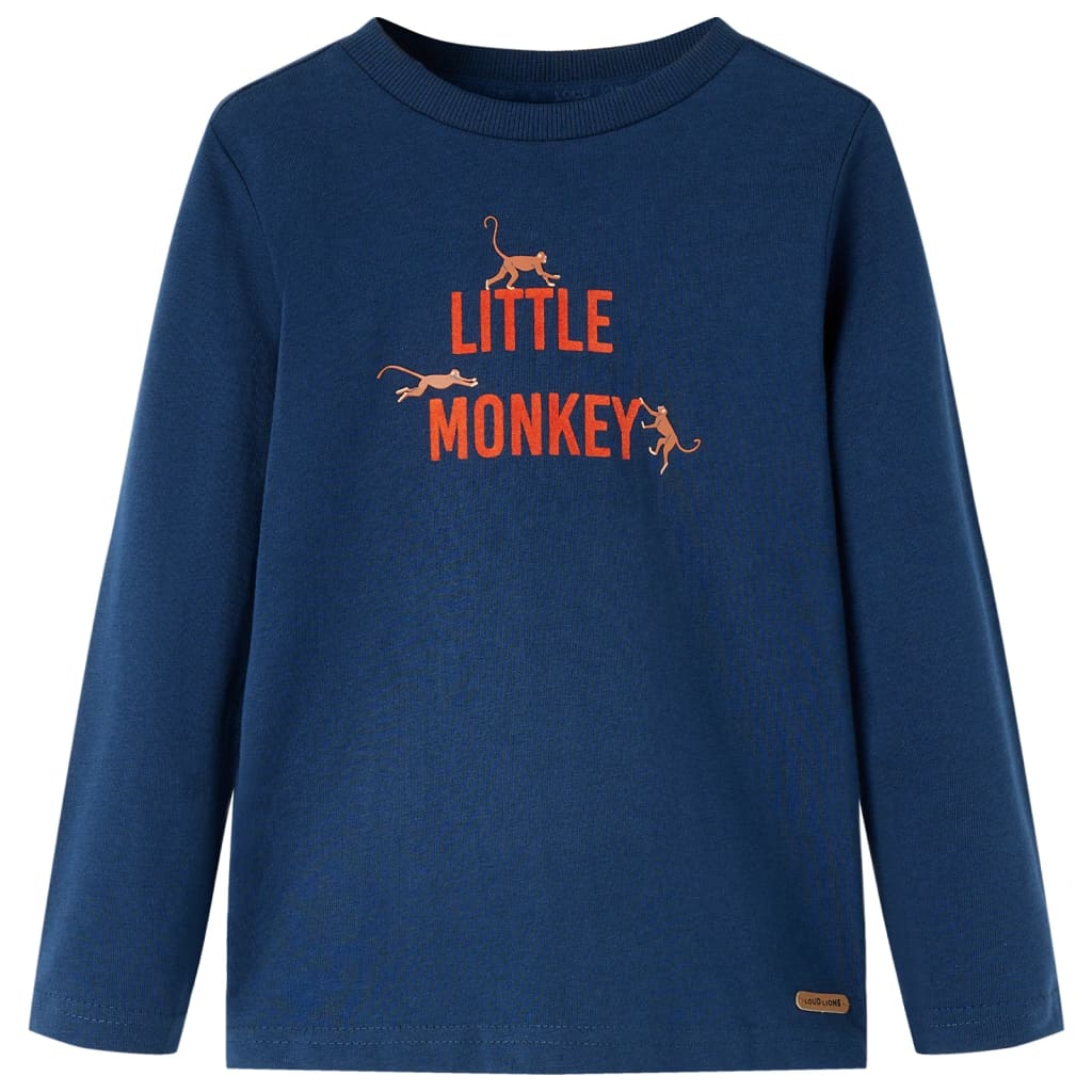 T-shirt manches longues pour enfant taille 92 - bleu marine, 92 (1 5-2 ans) - number 1.