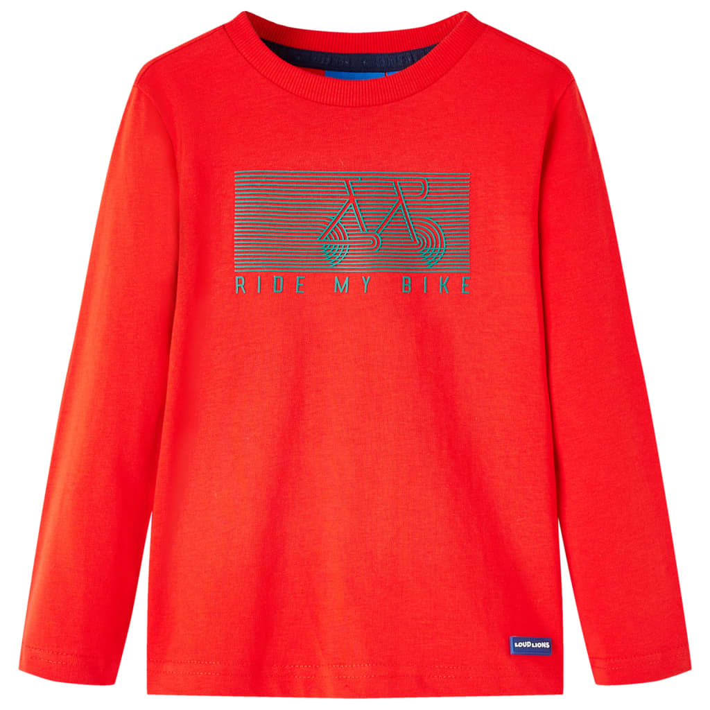 T-shirt manches longues pour enfant taille 92 rouge - 92 (1 5-2 ans) - number 1.