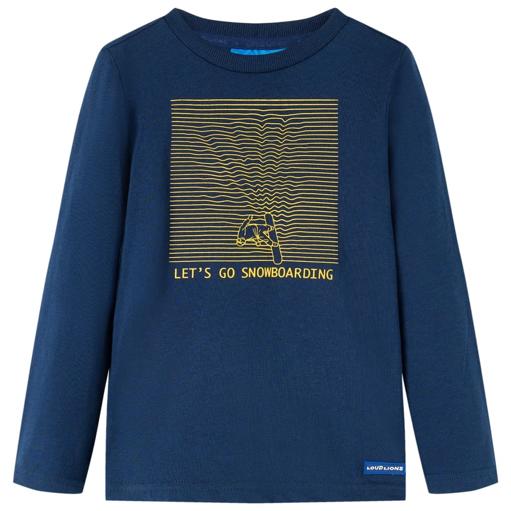 T-shirt manches longues pour enfant taille 92 bleu marine - 92 (1 5-2 ans) - number 1.
