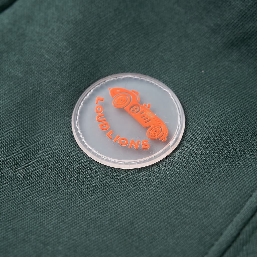 Sweat à capuche pour enfant taille 92 avec fermeture éclair vert foncé - 92 (1 5-2 ans) - number 4.