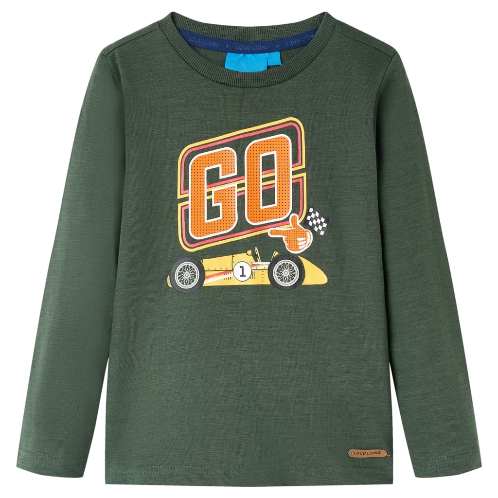 T-shirt à manches longues pour enfant taille 92 cm - vert foncé, 92 (1 5-2 ans) - number 1.
