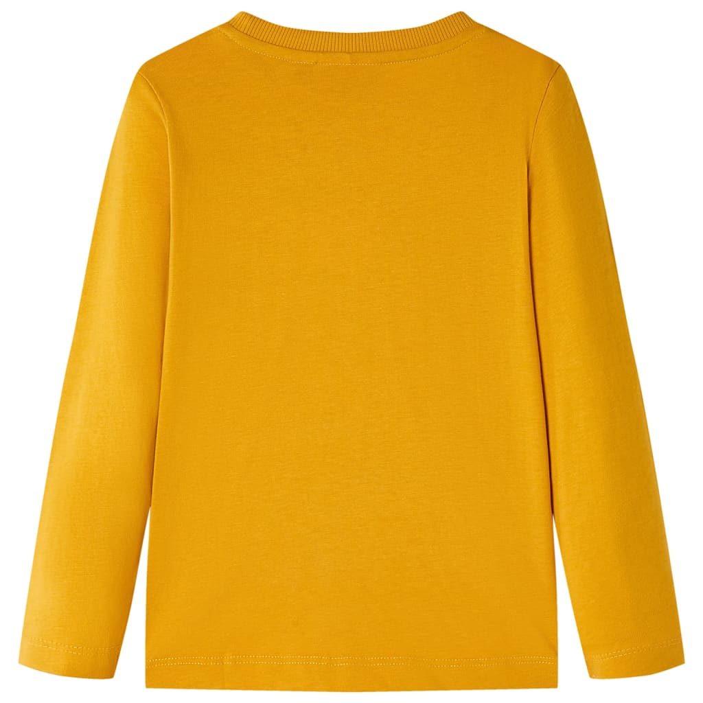 T-shirt manches longues pour enfant taille 92 jaune ocre - ocre, 92 (1 5-2 ans) - number 2.