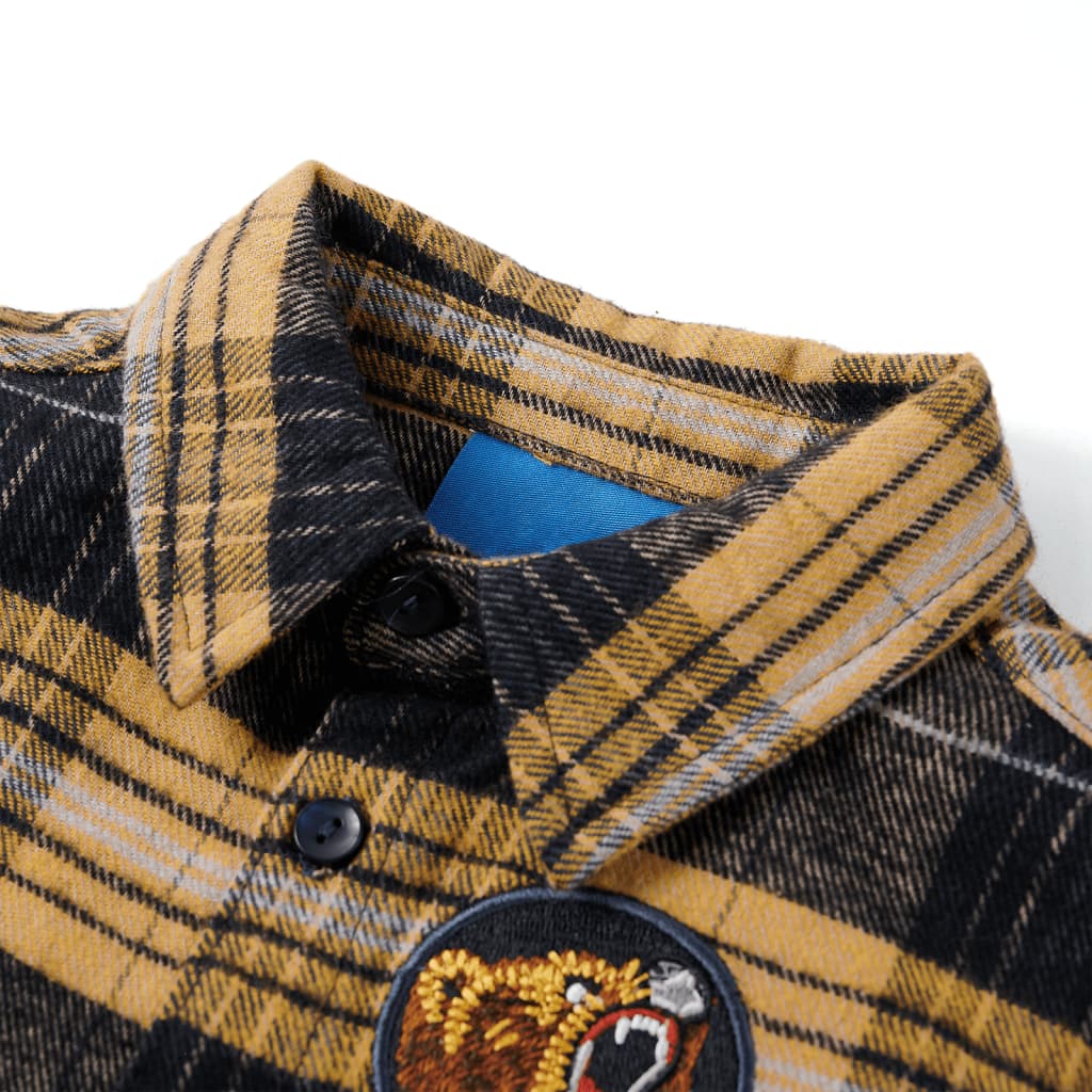 Chemise à carreaux pour enfant taille 92 jaune et noir - 92 (1 5-2 ans) - number 3.