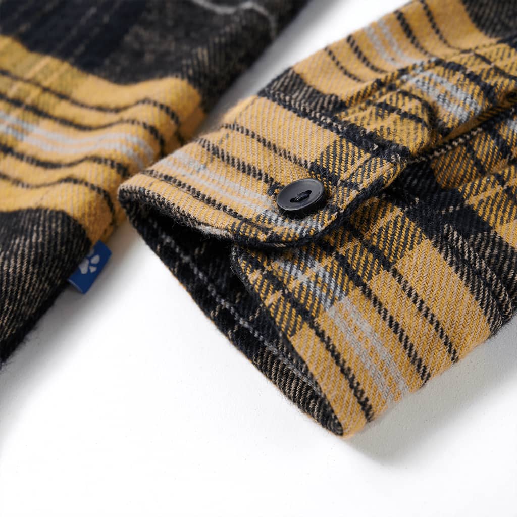 Chemise à carreaux pour enfant taille 92 jaune et noir - 92 (1 5-2 ans) - number 5.