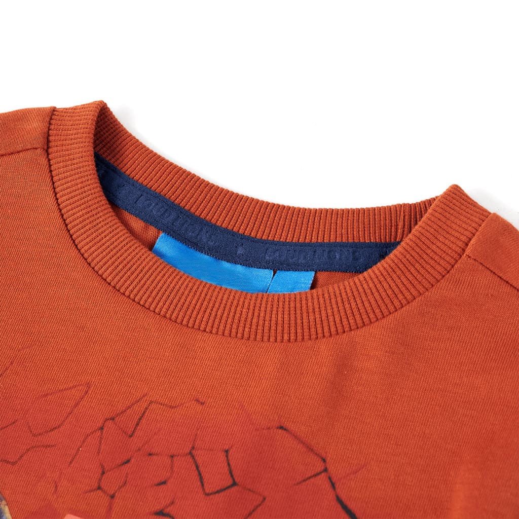 T-shirt à manches longues pour enfant taille 92 - couleur rouille, 92 (1 5-2 ans) - number 3.