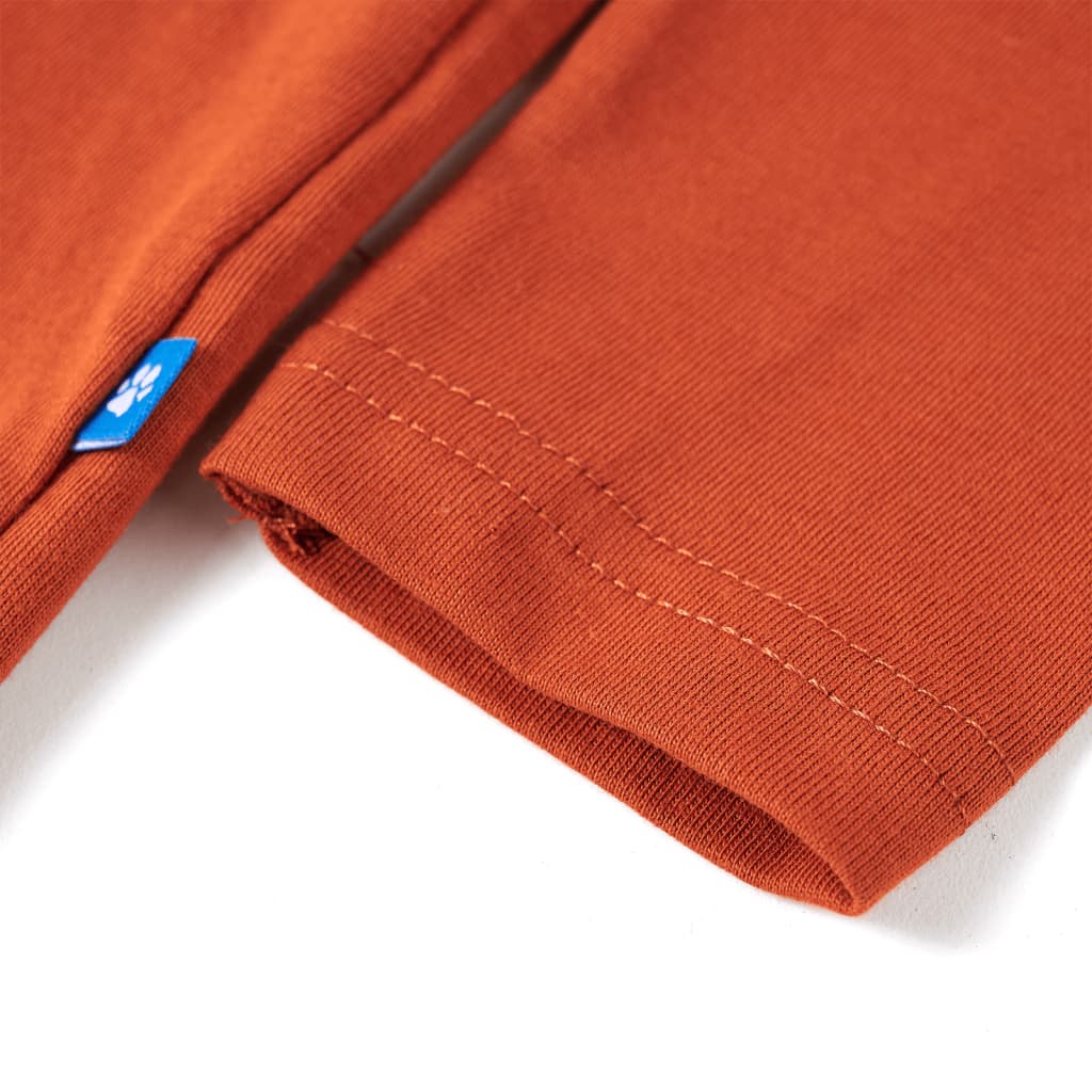 T-shirt à manches longues pour enfant taille 92 - couleur rouille, 92 (1 5-2 ans) - number 5.