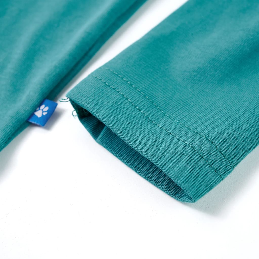 T-shirt à manches longues pour enfant taille 92 bleu aigue-marine - aqua, 92 (1 5-2 ans) - number 5.