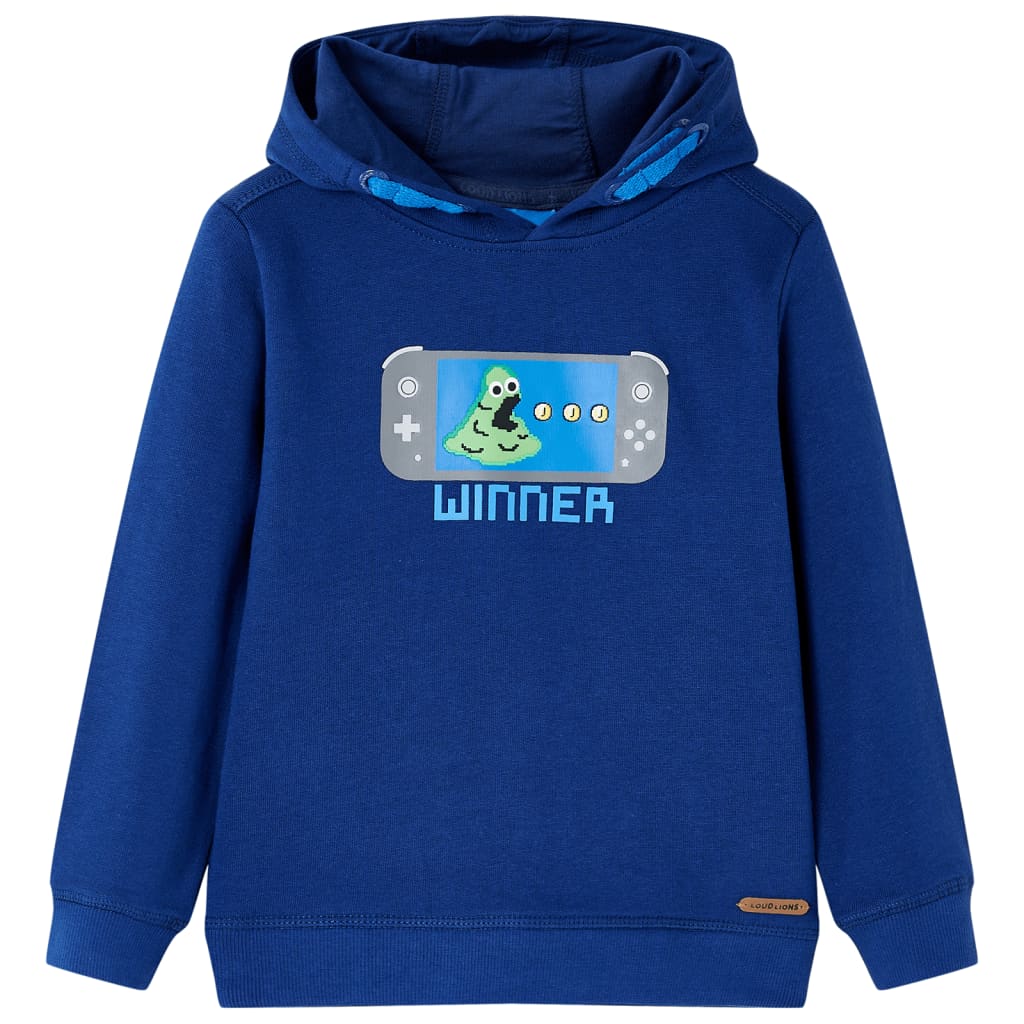 Sweat à capuche pour enfant bleu foncé taille 92 - 92 (1 5-2 ans) - number 1.