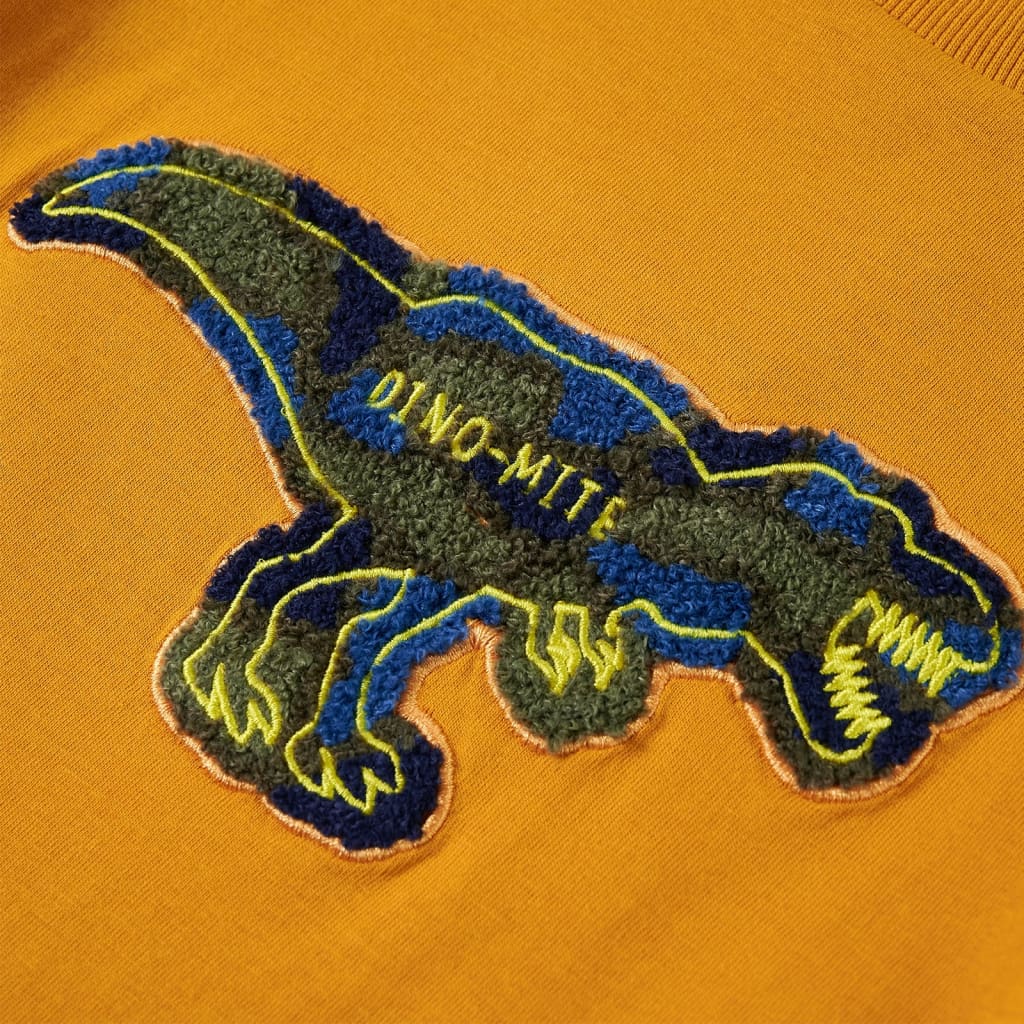 T-shirt manches longues pour enfant taille 92 jaune ocre - bleu marine, 116 (5-6 ans) - number 4.