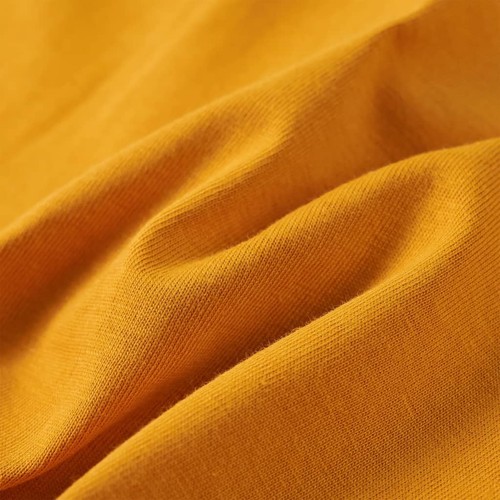 T-shirt manches longues pour enfant taille 92 jaune ocre - bleu marine, 116 (5-6 ans) - number 7.