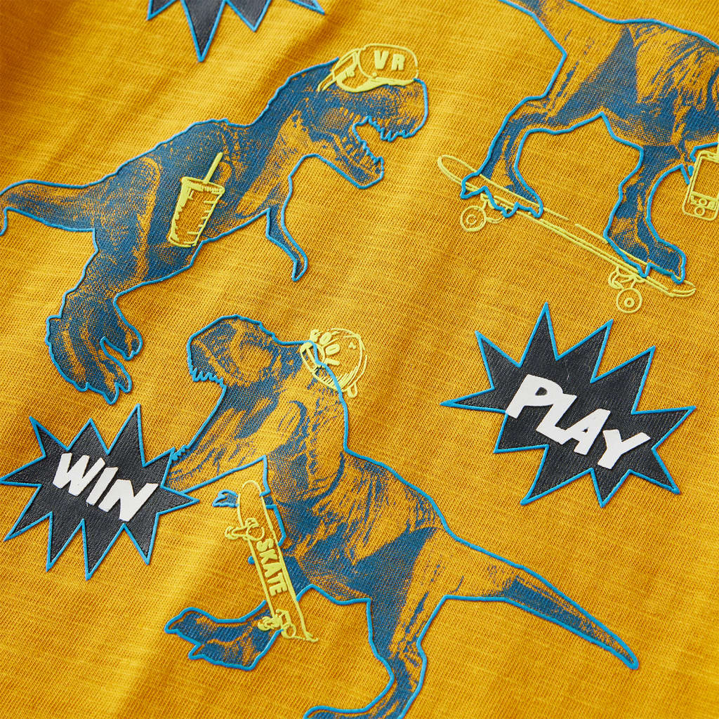 T-shirt manches longues pour enfant taille 92 jaune ocre - ocre, 92 (1 5-2 ans) - number 4.