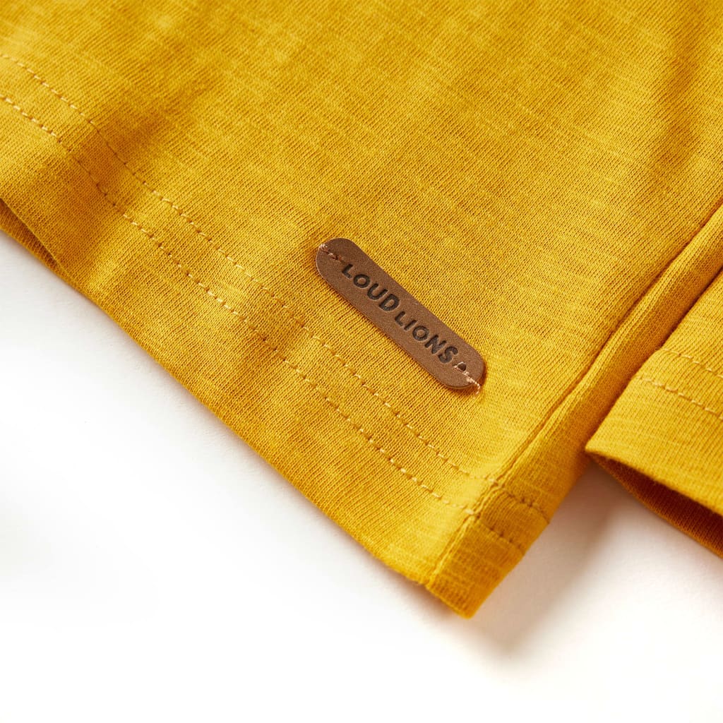 T-shirt manches longues pour enfant taille 92 jaune ocre - ocre, 92 (1 5-2 ans) - number 6.